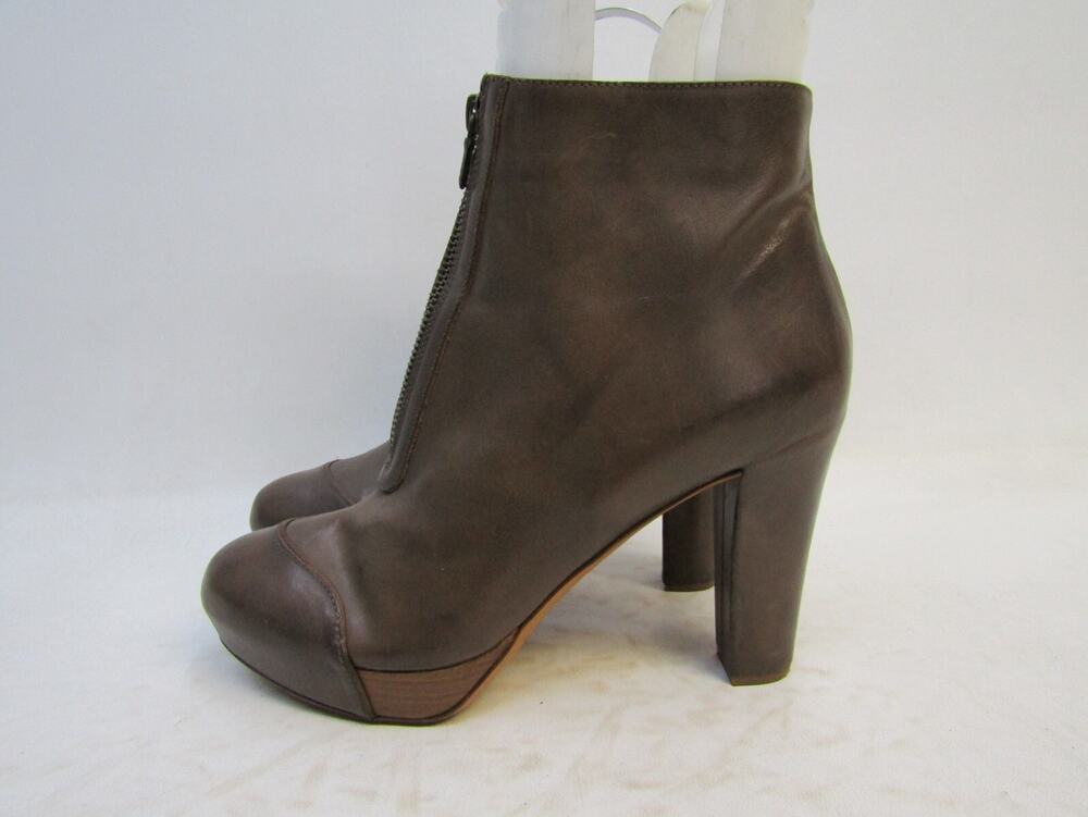 Robert Del Carlo Womens Size 40 EUR Brown Leather Zip Ankle Fashion Boots Bootie